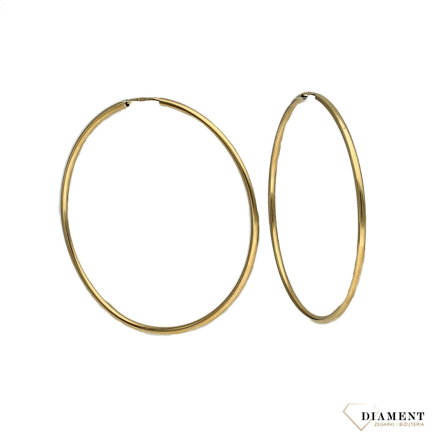 Złote kolczyki ponadczasowe gładkie koła 585 KL 1942E 585.jpg